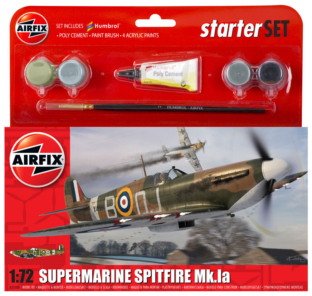 Airfix Plastic Model Kit Starter Set Spitfire Mk1A 172 5855100 eBay