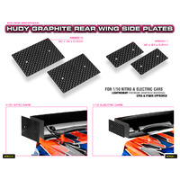 HUDY GRAPHITE REAR WING SIDE PLATE 0.5MM - 1/10 NITRO (2) - HD293310