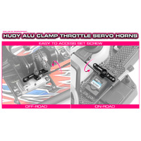 HUDY ALU CLAMP THROTTLE SERVO HORN - KO, SANWA - 2-HOLE - M3 - 23T - HD293447