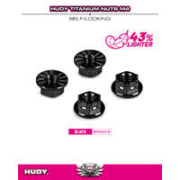 HUDY TITANIUM NUT M4 WITH SERRATED FLANGE - BLACK (4)
