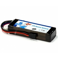 INTELLECT LIPO - 1800 7.4 V LIPO RECEIVER BATTERY - BLACK PLUG - INTL1800-2S-W1