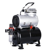 SILENT MINI AIR COMPRESSOR 1/5HP WITH HOLDING TANK, REGULATOR AND WATER TRAP - NHDU-136