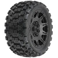 PROLINE Badlands Mounted Tires on Raid 5.7" Black Wheels for X-Maxx, Kraton 8S & Other 24mm Hex Vehicles- PR10198-10