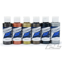 PRO-LINE RC BODY PAINT PURE METAL SET (6 PACK) - METALLIC CHARCOAL, METALLIC COPPER, METALLIC GOLD, METALLIC PEWTER, METALLIC DEEP BLUE, ALUMINUM - PR