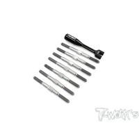 TWORKS 64 Titanium Turnbuckle Set ( For Xray XB2C 2020 /XB2D 2020 & 2021 ) - TB-195