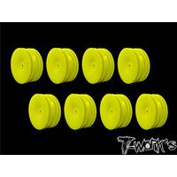 TWORKS 2.2" 12mm Hex  Front Wheel Yellow (B6.1/6.2/RB5/RB6/RB7/YZ2/XB2 ) 8pcs - TE-218-AY-8