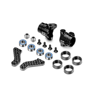 XRAY ALU STEERING BLOCKS WITH GRAPHITE EXTENSION PLATES - SET - XY302202