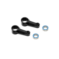 XRAY X4 ALU DUAL STEERING ARM - BLACK + BALL-BEARINGS (2) - XY302517-K