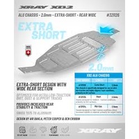 XRAY XB2 ALU CHASSIS - 2.0MM - EXTRA-SHORT - REAR WIDE - SWISS 7075 T6