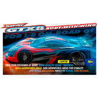 XRAY GT CLEAR BODY WITH WING - FOR 1-8TH GT ONROAD CAR - XY359730