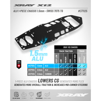 XRAY X12 ALU 1-PIECE CHASSIS FOR FLOATING SERVO - 1.5MM - SWISS 7075 T6