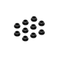 XRAY ALU NUT M4 WITH SERRATED FLANGE - BLACK (10) - XY960241-K